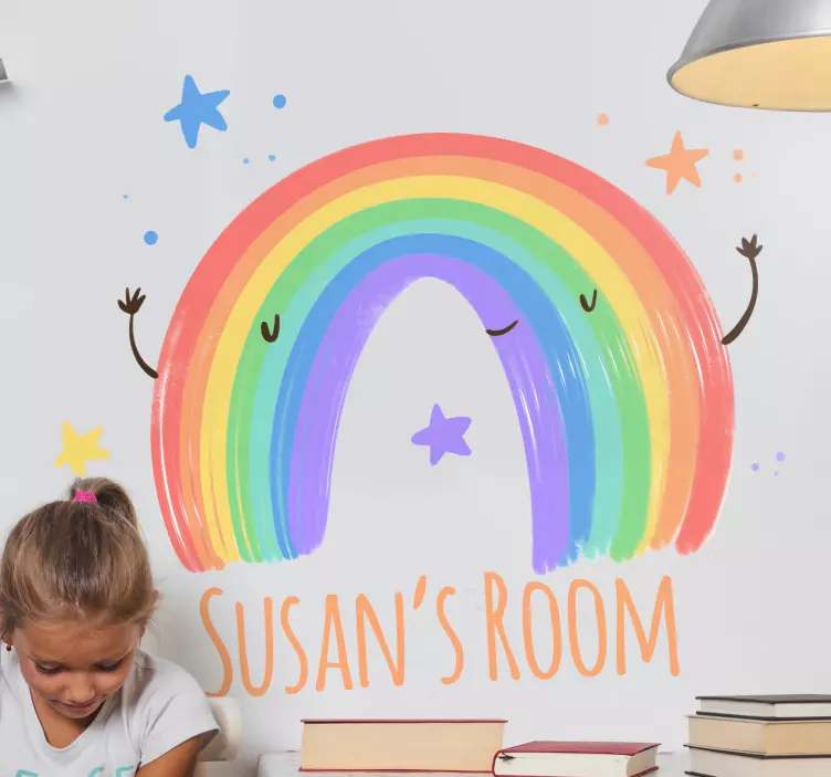 Colorful rainbow artwork wall sticker for kids - TenStickers