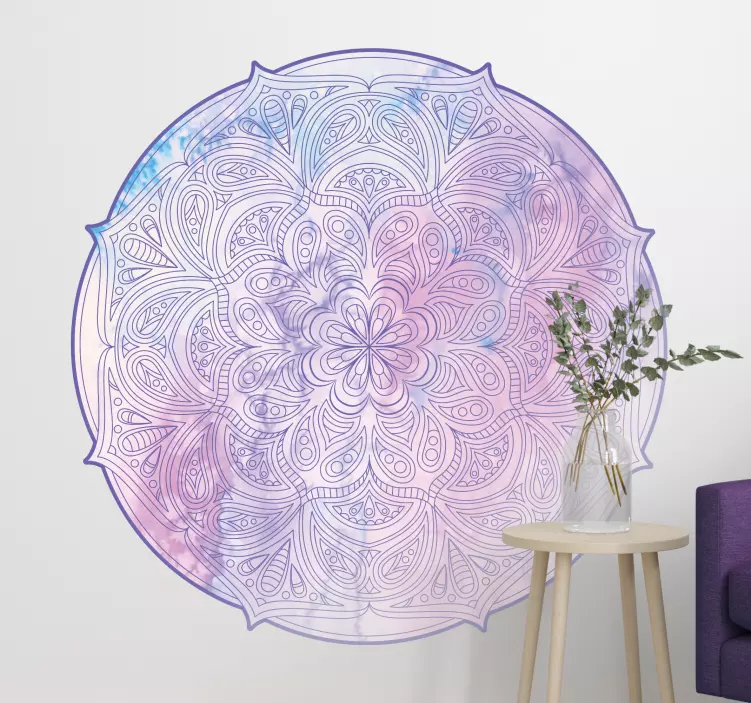 Colorful rainbow mandala abstract wall sticker - TenStickers