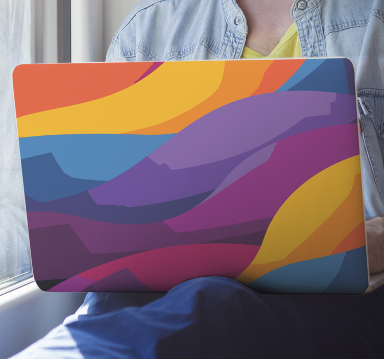 Colorful shapes laptop sticker - TenStickers