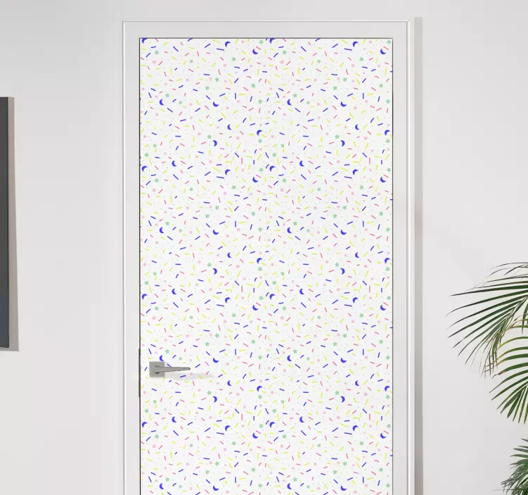Colorful sprinkles pattern door sticker - TenStickers