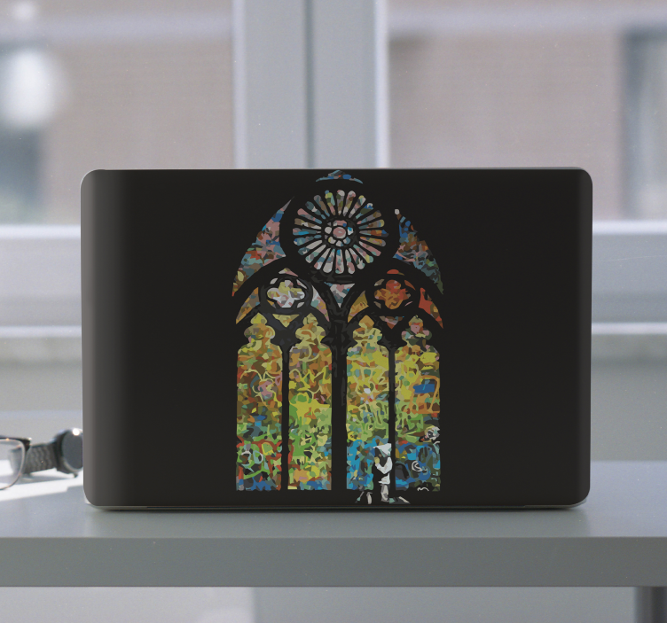 Colorful stained window laptop skin - TenStickers