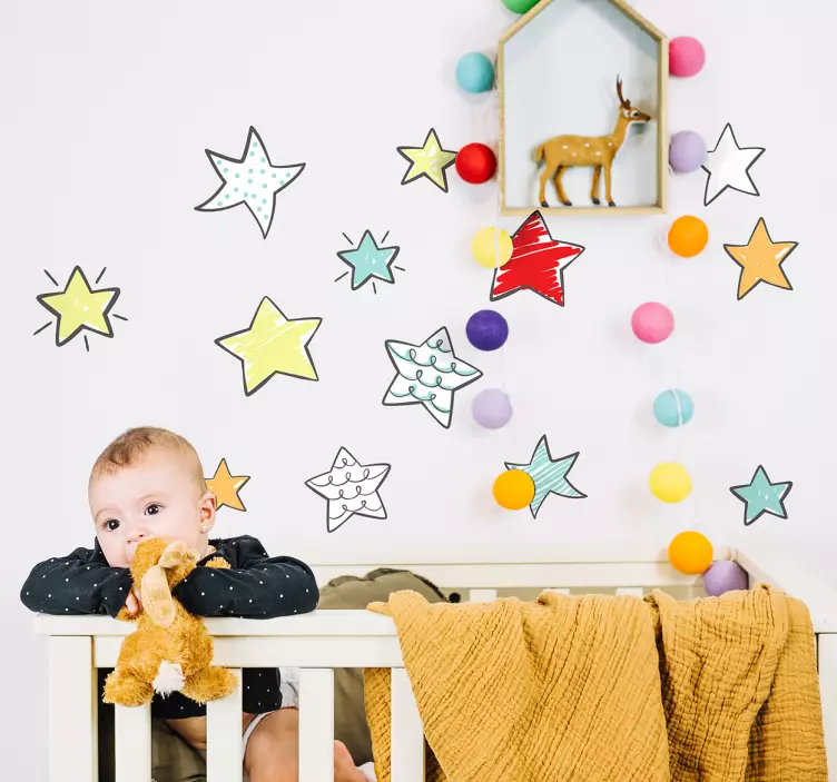 Colorful Star Elements wall sticker for kids - TenStickers