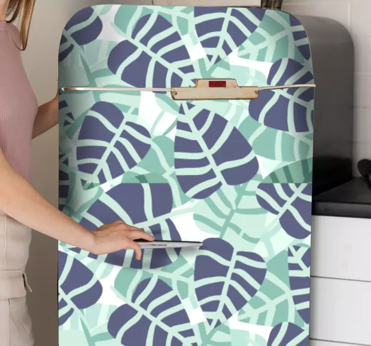 Colorful tropical flowers pattern fridge decal - TenStickers