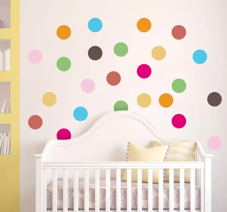 Coloured poker dots kids sticker - TenStickers