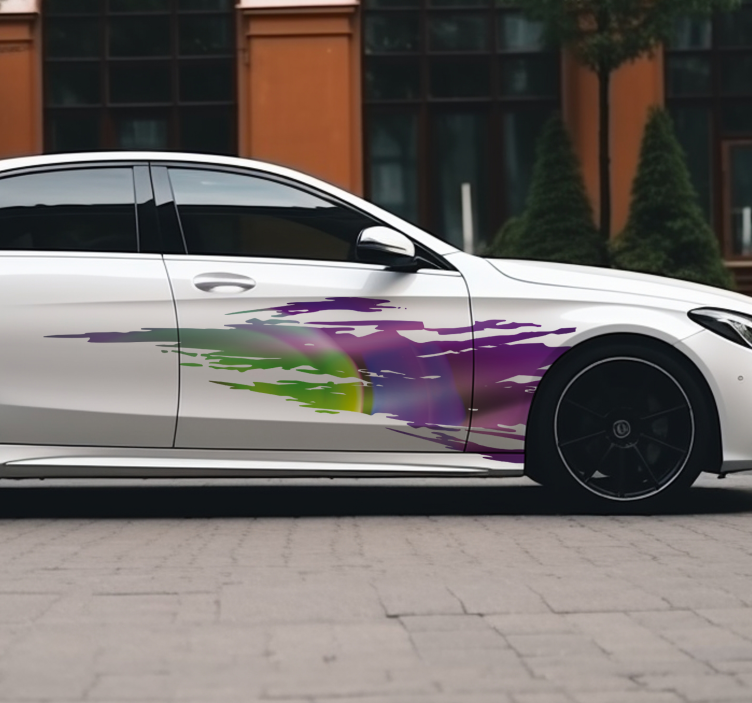 Colourful speed wake car sticker - TenStickers