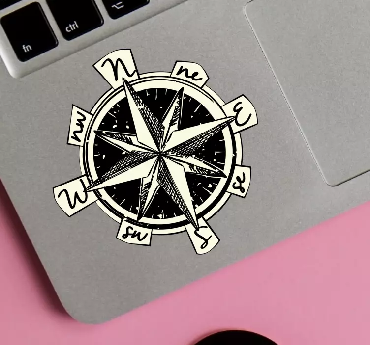 Direction compass laptop sticker - TenStickers