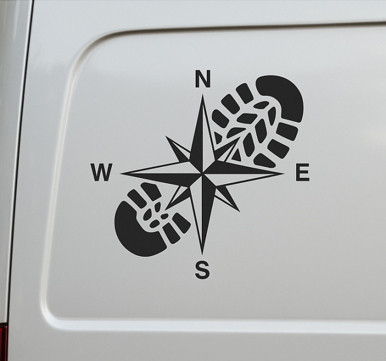 Compass Rose Shoe caravan decal - TenStickers