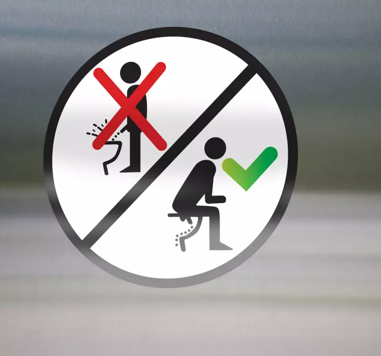 Correct Urination Sign Sticker - TenStickers