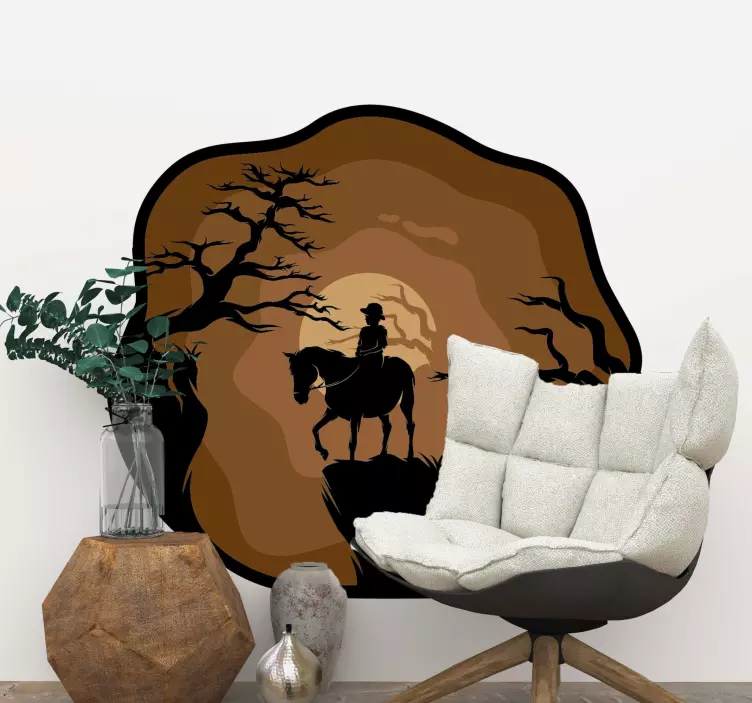 Cowboy with Horse farm animal sticker - TenStickers