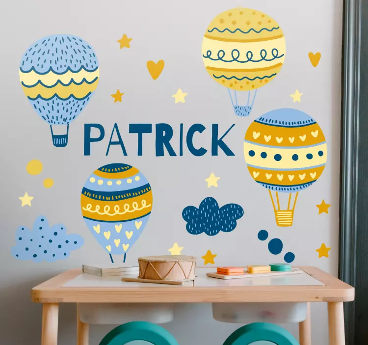 Custom balloons festival illustration wall sticker - TenStickers