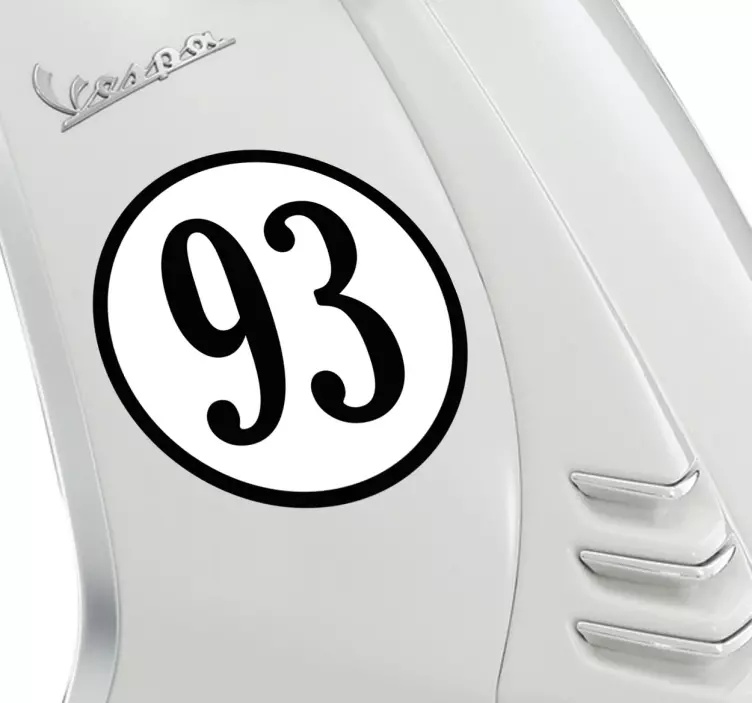 Customisable number motorbike sticker - TenStickers