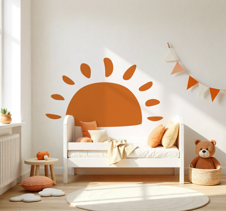 Customisable colour sun childrens' wall stickers - TenStickers