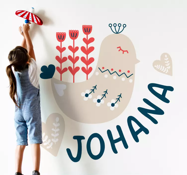 Customized playful bird wall sticker for kids - TenStickers