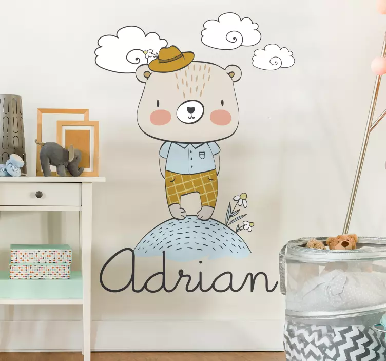 Cute Bear Character wall sticker for kids - TenStickers