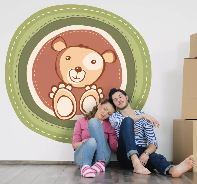 Cute Bear Illustration wall sticker for kids - TenStickers