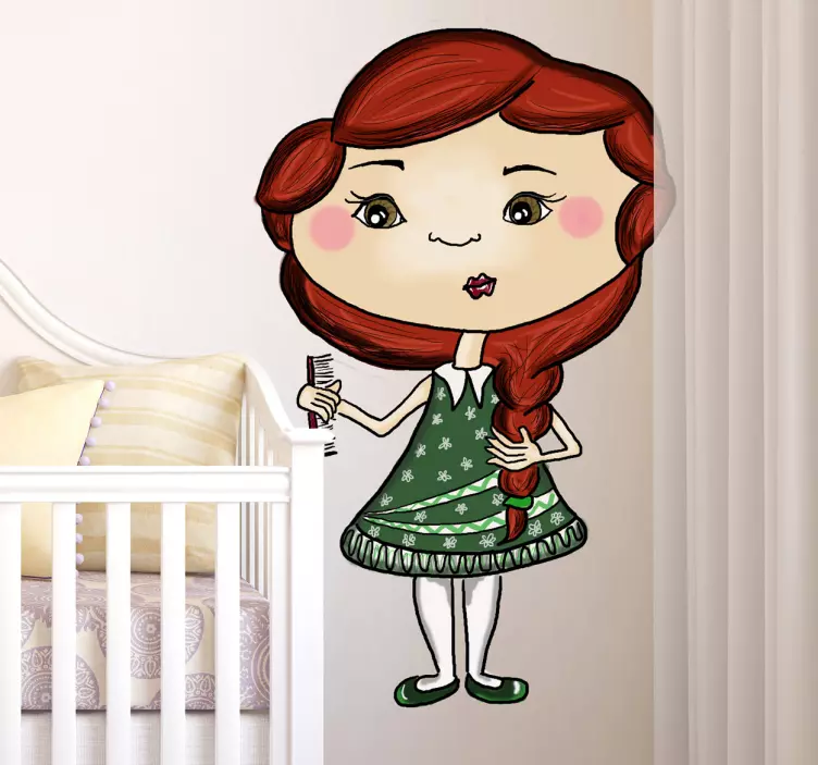 Cute Girl Character wall sticker for kids - TenStickers