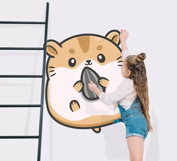Cute hamster cartoon pet sticker - TenStickers