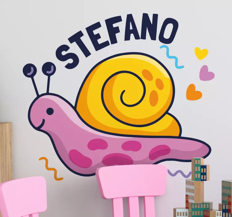 Cute Snail Character pet sticker - TenStickers