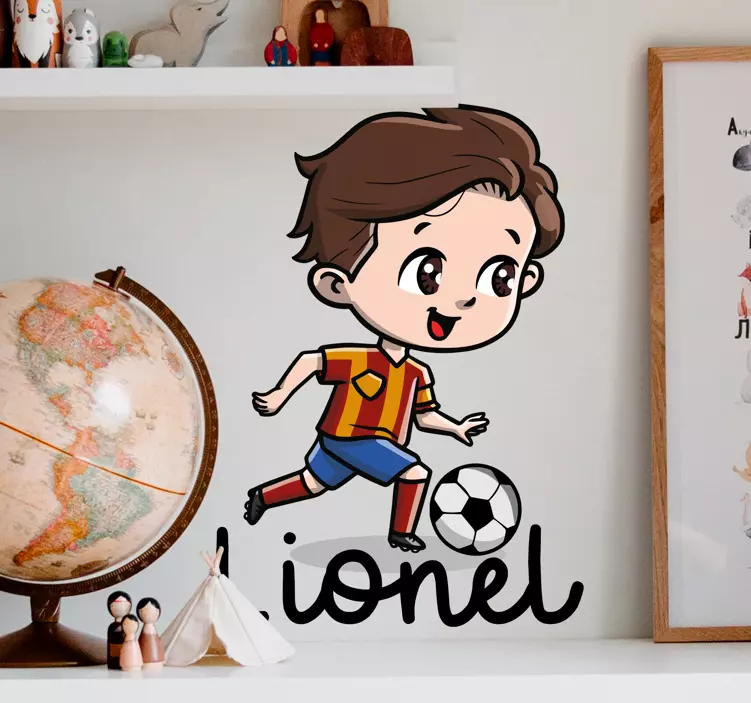 Cute Soccer Boy wall sticker for kids - TenStickers
