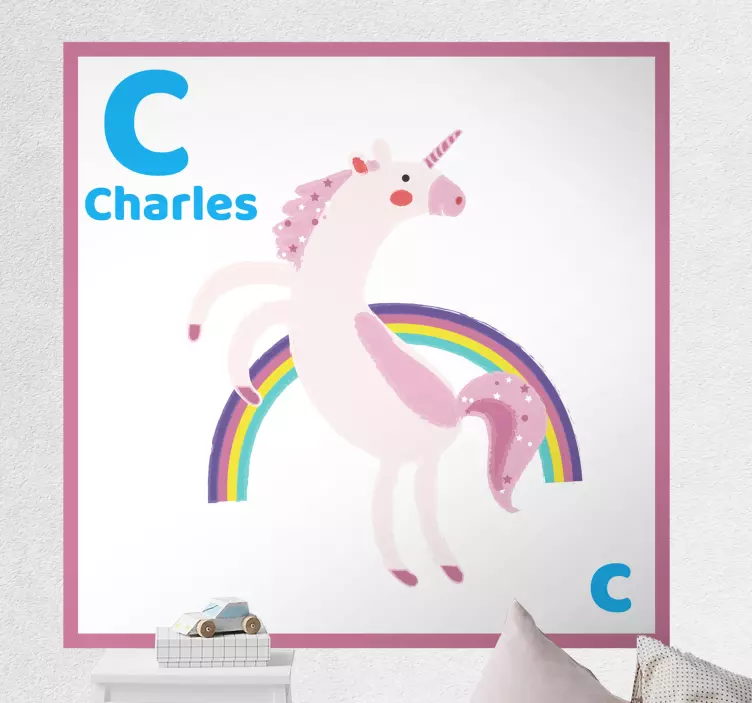 Cute unicorn fantasy wall sticker for kids - TenStickers