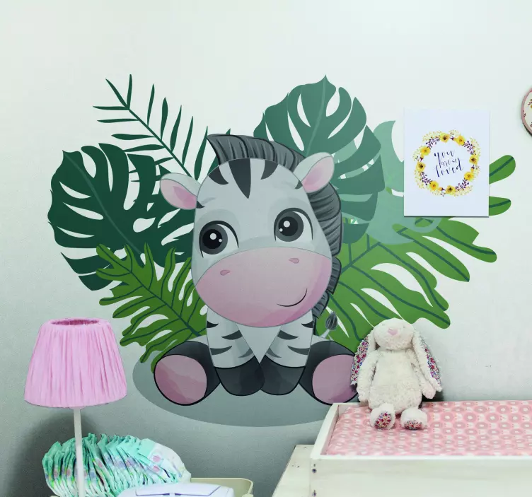 Cute Zebra Illustration sticker - TenStickers