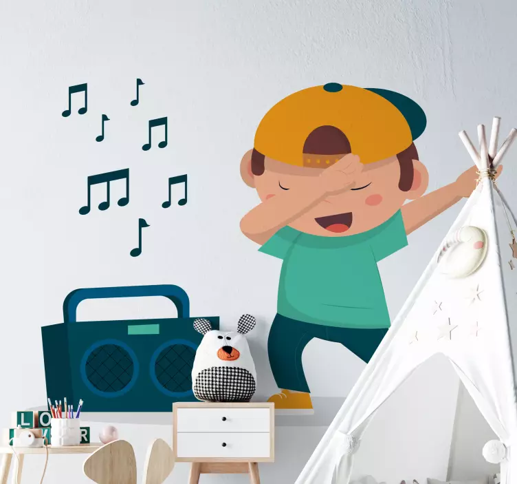 Dancing kid Childrens Bedroom Wall Sticker - TenStickers