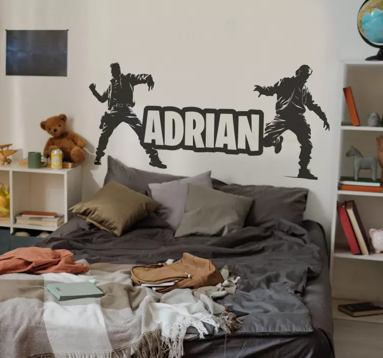 Dancing soldiers with name video game decal - TenStickers