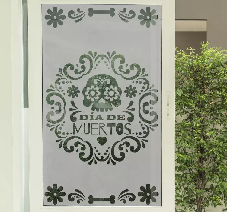 day of the dead windows window sticker - TenStickers