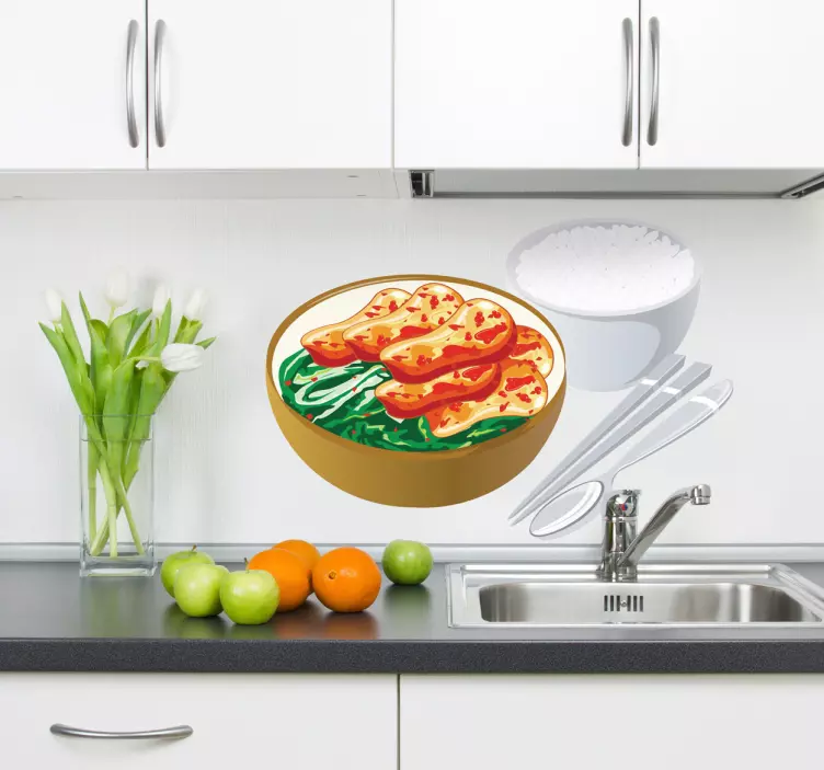 Delicious Rice Bowl cuisine wall sticker - TenStickers