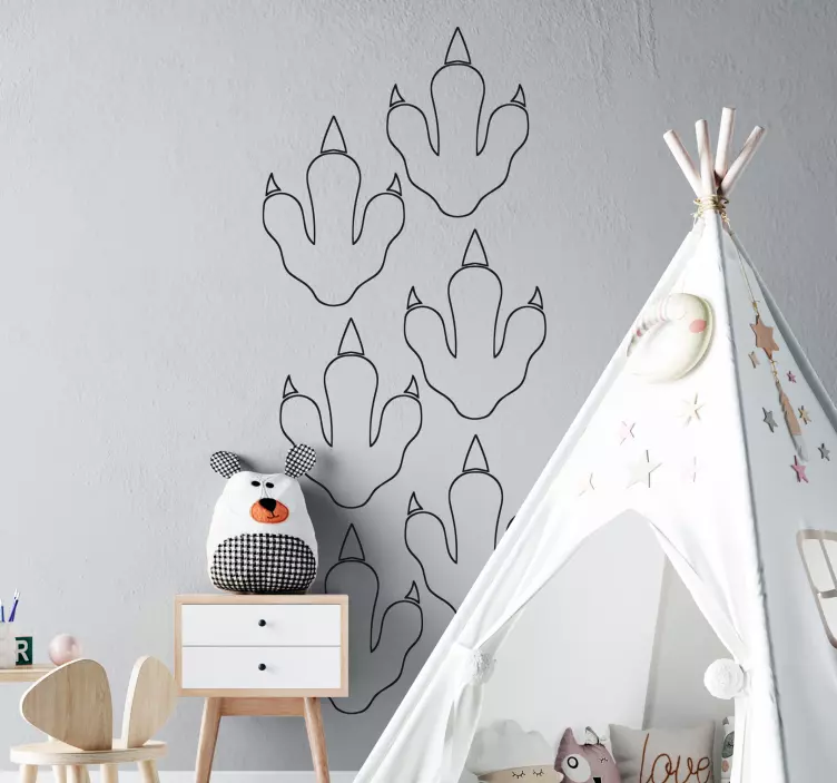 Dinosaur footprints design sticker - TenStickers