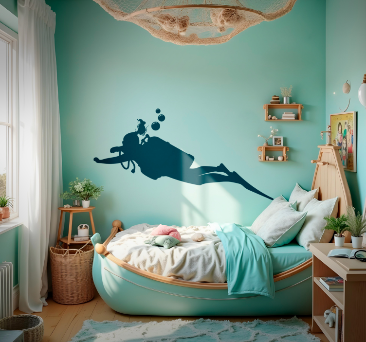 Diver woman wall sticker - TenStickers