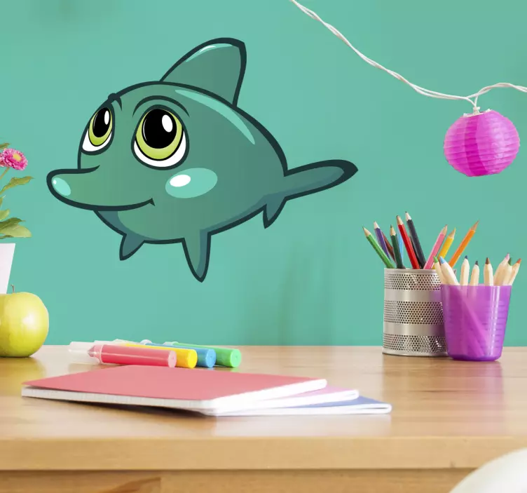 Cute Dolphin Wall Sticker - TenStickers