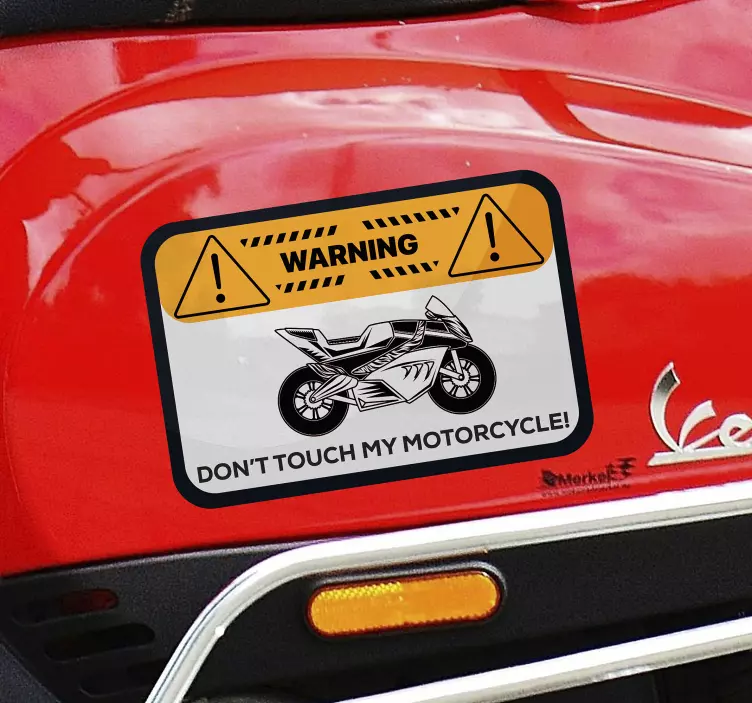 Don't Touch My Motorcycle Decal For Motorcycle - TenStickers
