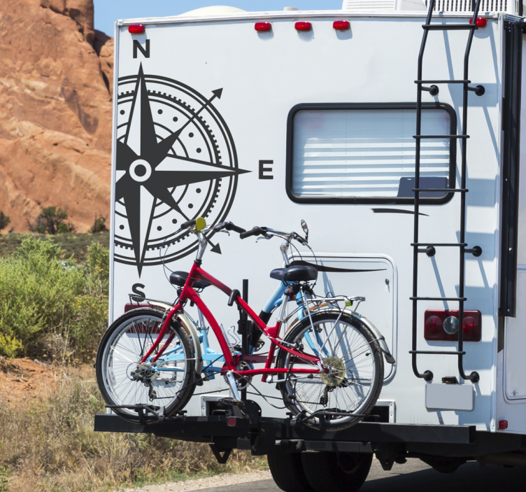 Double-sided compass caravan decal - TenStickers