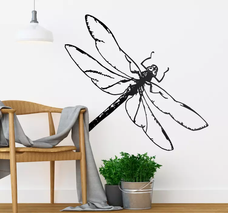 Dragonfly illustration insect sticker - TenStickers