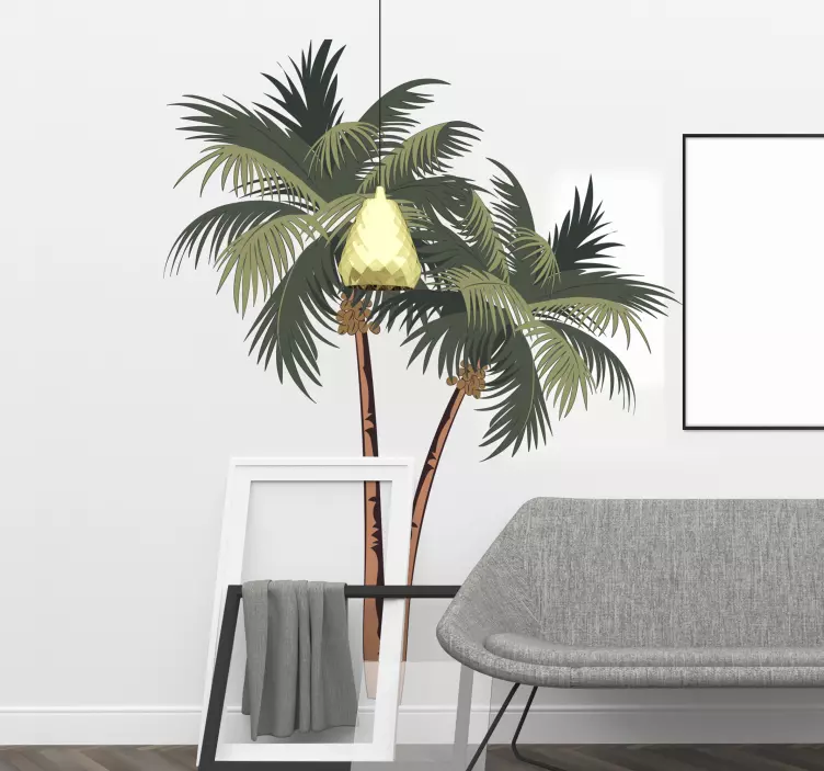 Drawing palm trees tree wall sticker - TenStickers