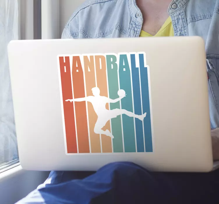 Dynamic Handball Player laptop sticker - TenStickers