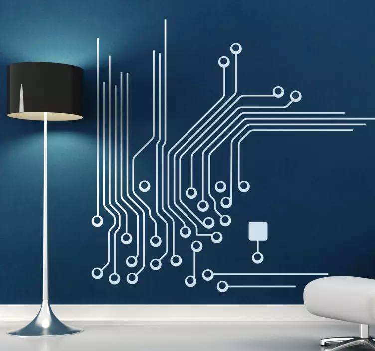 Electronic plate connections office wall sticker - TenStickers