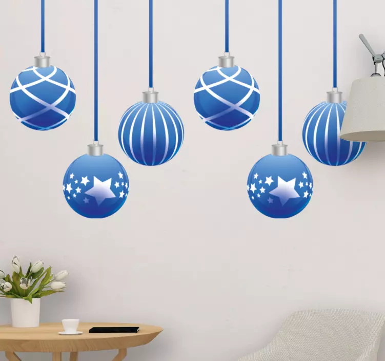 Elegant and realistic ball set Christmas decal - TenStickers