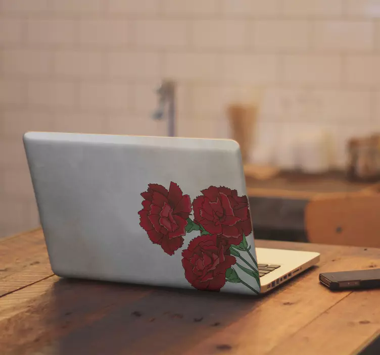 Elegant Carnation Blooms laptop skin - TenStickers