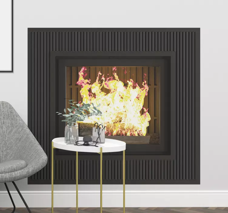 Elegant fireplace effect 3d wall sticker - TenStickers