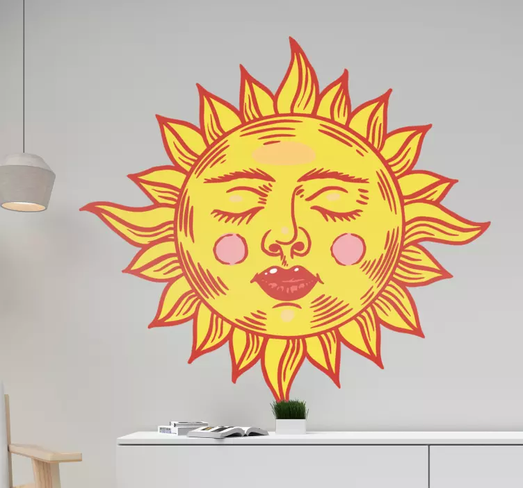 Ethnic 70's sun vintage sticker - TenStickers