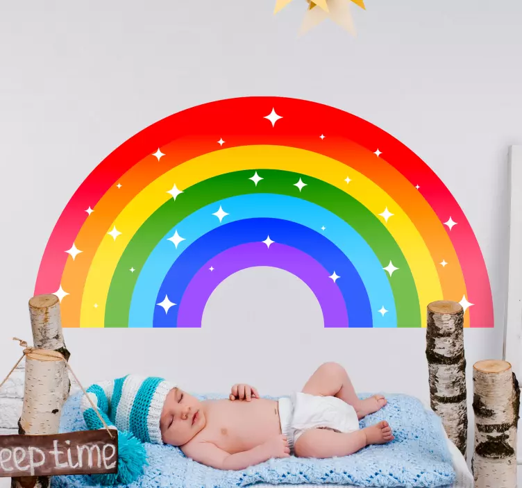 Fading colorful rainbow cartoon sticker - TenStickers