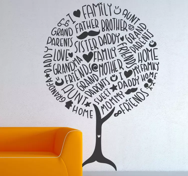 Family Home Tree Wall Sticker - TenStickers
