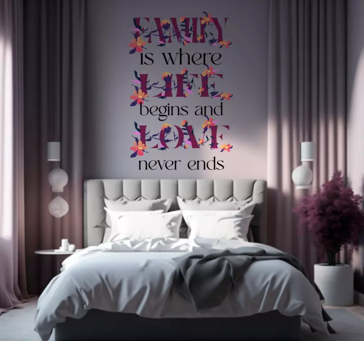 Family Love wall stickers quotes - TenStickers