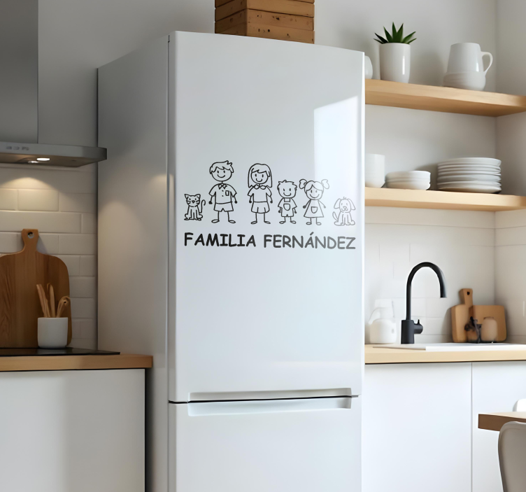 family members with your names  fridge sticker - TenStickers