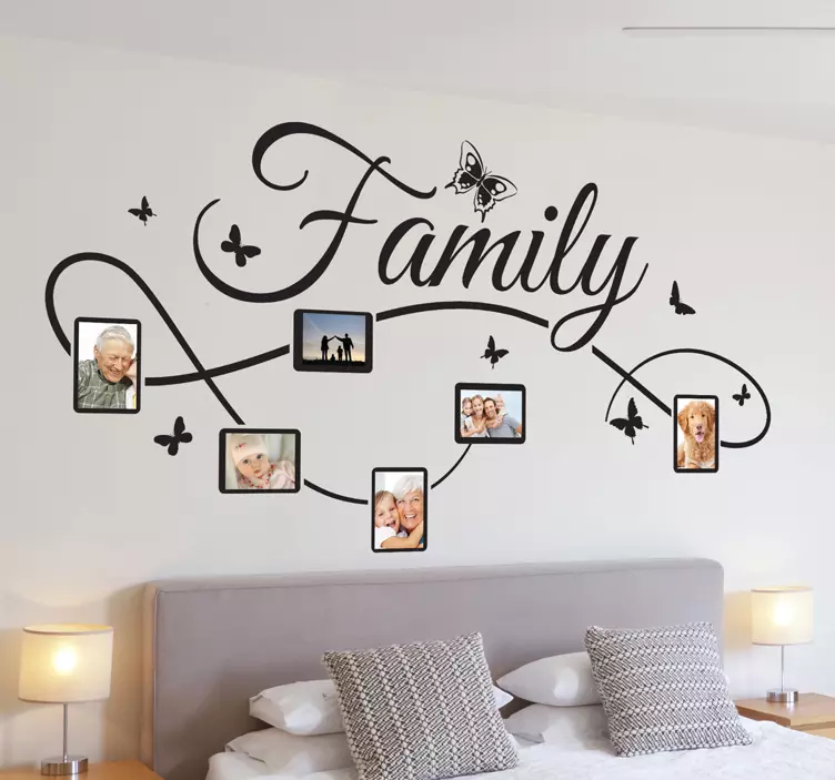 Family Photo Frame Living Room Wall Sticker - TenStickers