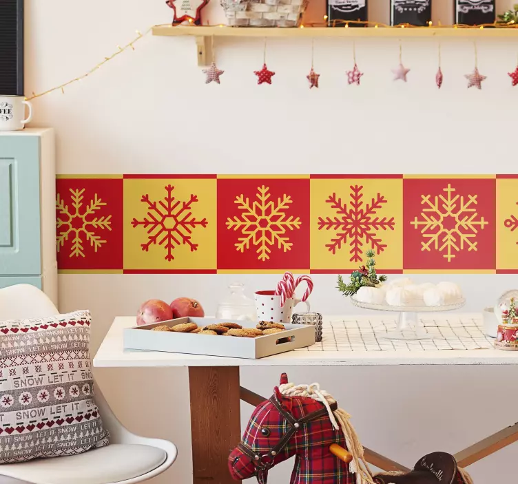 Festive Snowflake Pattern wall border sticker - TenStickers