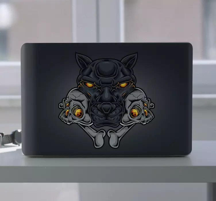 Fierce animal emblem laptop skin - TenStickers