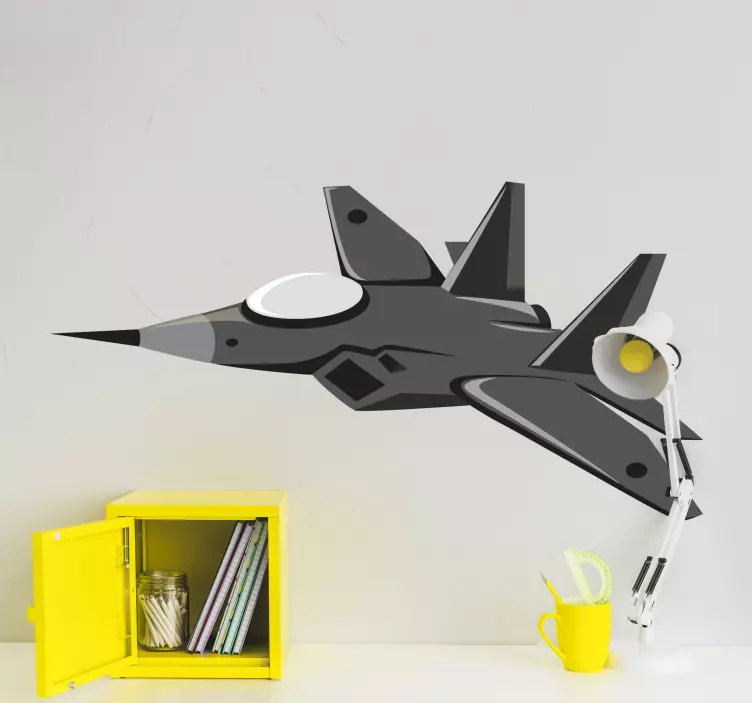 Fighter Jet Illustration wall sticker - TenStickers